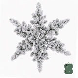 Jingle Jollys 60cm Flocked Snowflake Christmas Wreath Garland Pre-Lit 40 LED Light Decor - Side View
