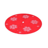 Festive Elegance 120cm Red Christmas Tree Skirt with Snowflake Design - Side View