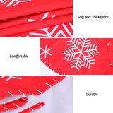 Festive Elegance 120cm Red Christmas Tree Skirt with Snowflake Design - 45-Degree Angle