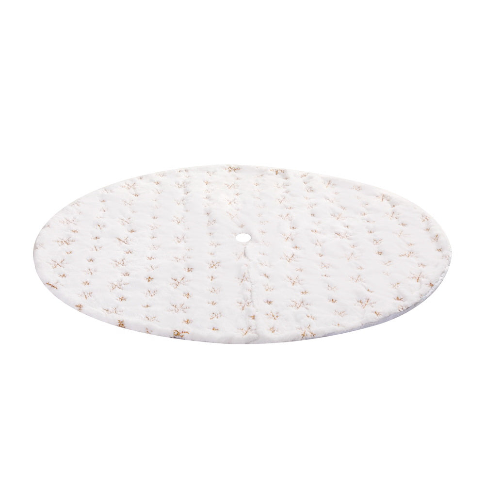 Elegant Sequin Snowflake Christmas Tree Skirt - 120cm Festive Decoration