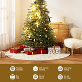 Elegant Sequin Snowflake Christmas Tree Skirt - 120cm Festive Decoration - Rear View