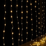 Jingle Jollys 3X3M Christmas Lights Curtain String Light 300 LED Warm White
