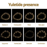 Jingle Jollys 3X3M Christmas Lights Curtain String Light 300 LED Warm White - Rear View