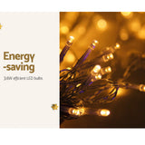 3X6M Christmas Lights Curtain Light Warm White 600 LED Jingle Jollys - Side View