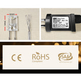 3X6M Christmas Lights Curtain Light Warm White 600 LED Jingle Jollys - 45-Degree Angle