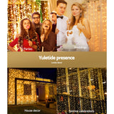 3X6M Christmas Lights Curtain Light Warm White 600 LED Jingle Jollys - Close-Up Angle