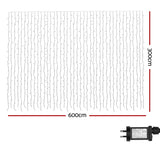 Magical 3x6M RGB LED Christmas Curtain Lights with Remote Control - 960 Bulbs for Festive Decor - Front View