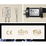 3X6M Christmas Lights Curtain Light Cool White 600 LED Jingle Jollys - 45-Degree Angle
