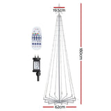 7ft Pre-Lit RGB LED Christmas Tree with 265 Fairy Lights for Festive Home Decor - Front View