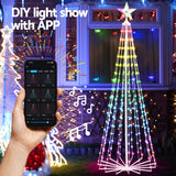 7ft Pre-Lit RGB LED Christmas Tree with 265 Fairy Lights for Festive Home Decor - Rear View
