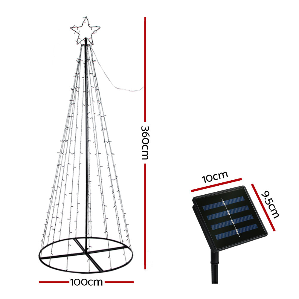 12ft Solar-Powered LED Christmas Tree with 400 Twinkling Lights
