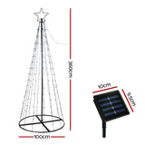 12ft Solar-Powered LED Christmas Tree with 400 Twinkling Lights - Front View