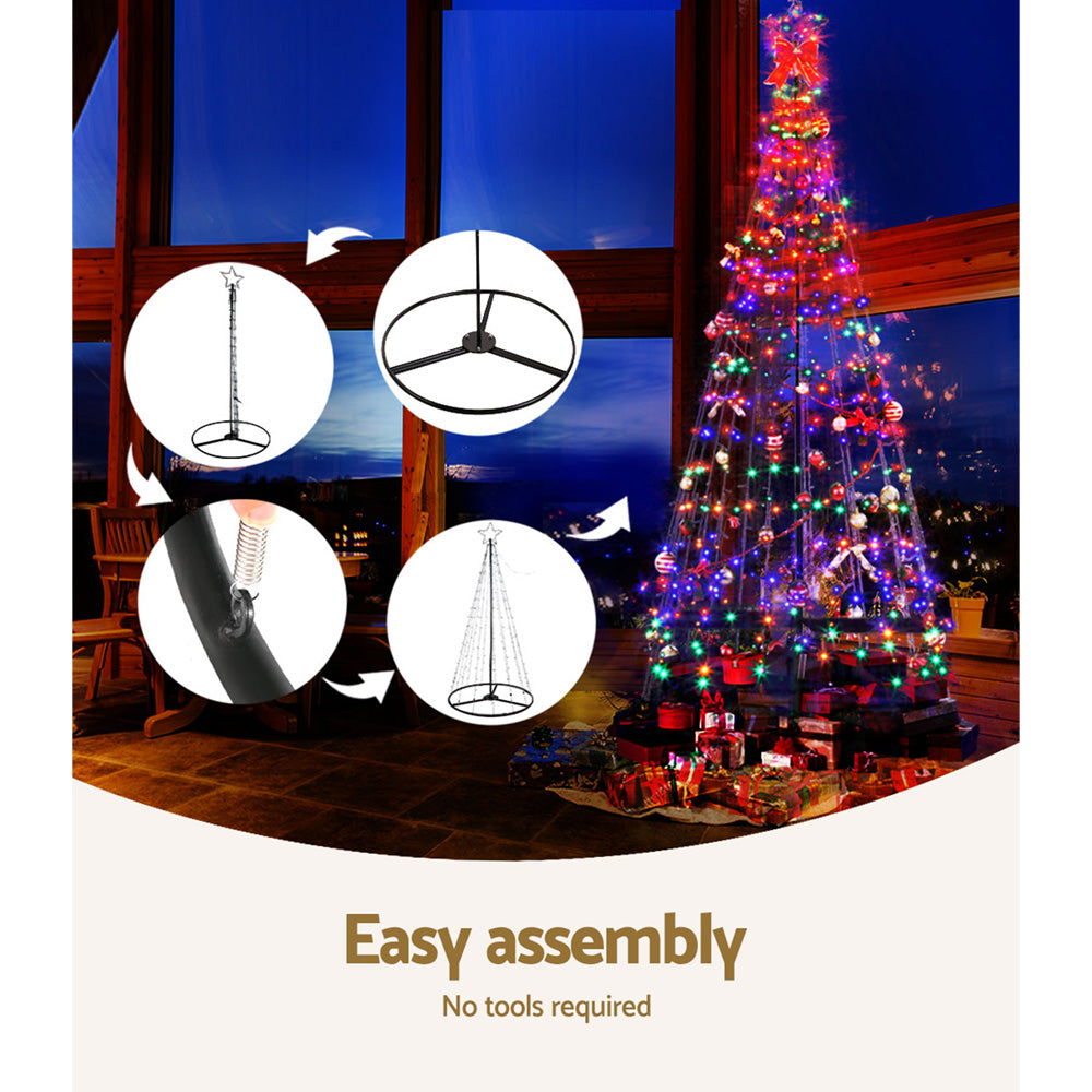 12ft Solar-Powered LED Christmas Tree with 400 Twinkling Lights
