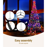 12ft Solar-Powered LED Christmas Tree with 400 Twinkling Lights - Close-Up Angle