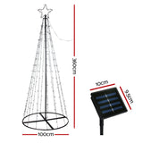 12ft Solar-Powered Enchanted Christmas Tree with Warm White LED Lights - Front View