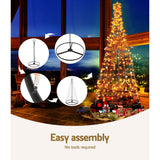 12ft Solar-Powered Enchanted Christmas Tree with Warm White LED Lights - Close-Up Angle