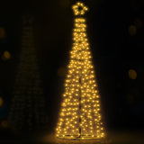 12ft Solar-Powered Enchanted Christmas Tree with Warm White LED Lights - Low Angle
