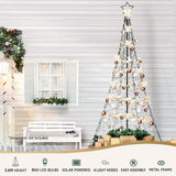 12ft Solar-Powered Jingle Jolly LED Christmas Tree with 800 Lights - Top-Down View