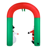 Tinseltown Christmas Archway Inflatable with LED Lights - Top-Down View