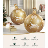 Festive Gold Inflatable Christmas Bauble Decoration - 60cm Jingle Jollys Outdoor Ornament - Top-Down View