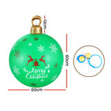 Jolly Green Christmas Inflatable Bauble Decoration - 60cm Outdoor Festive Delight - Front View