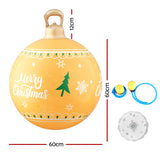 Jingle Jollys 60cm LED Christmas Inflatable Bauble for Festive Outdoor Decor - Front View
