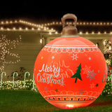 Jingle Jollys Christmas Inflatable Ball 60cm Led Illuminated Xmas Decoration Red - Close-Up Angle