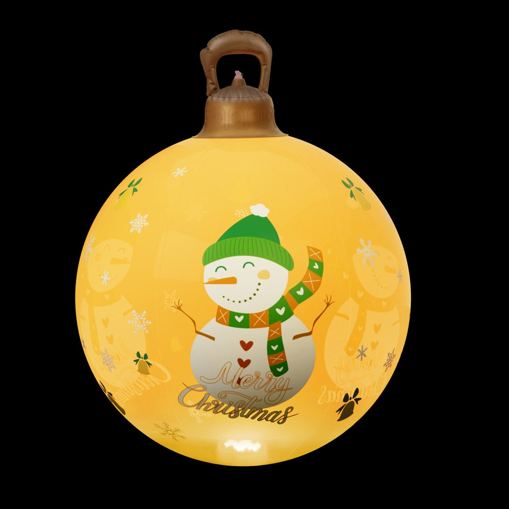 Festive Glow Christmas Inflatable Snowman Ball - 60cm LED Decor