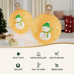 Jingle Jollys Christmas Inflatable Ball 60cm Led Illuminated Snowman Xmas Decor, image 4
