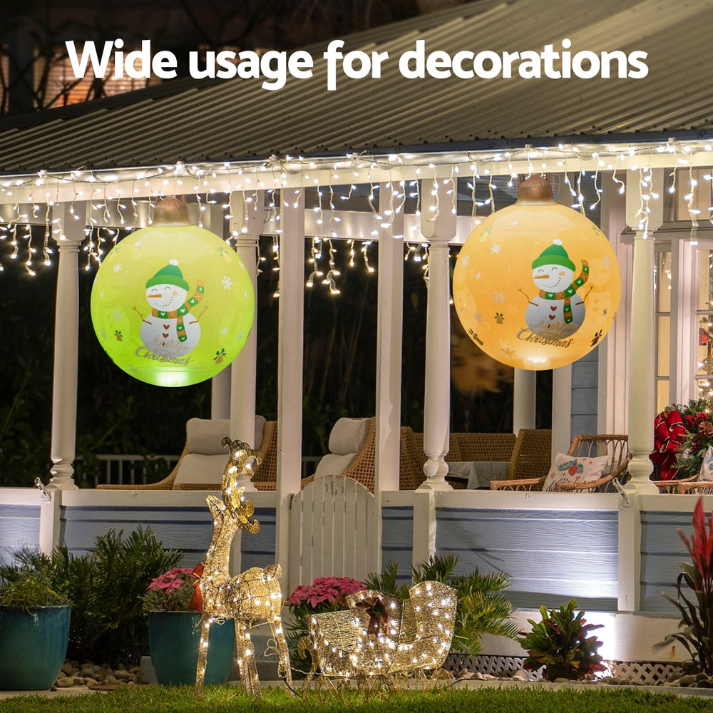 Festive Glow Christmas Inflatable Snowman Ball - 60cm LED Decor