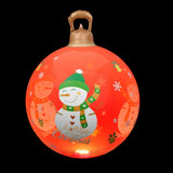 Illuminated 60cm Christmas Inflatable Snowman Ball with LED Lights for Festive Outdoor Decor