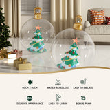 Giant 60cm Jingle Jollys Inflatable Christmas Bauble - Clear Tree Decoration - Top-Down View