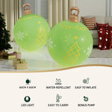 Jingle Jollys LED Light-Up Christmas Inflatable Bauble - 60cm Holiday Decor - Top-Down View