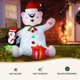 Jingle Jollys Christmas Inflatable Bear 1.8M Height LED Outdoor Decorations Illuminated - 45-Degree Angle