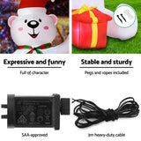 Jingle Jollys Christmas Inflatable Bear 1.8M Height LED Outdoor Decorations Illuminated - Rear View