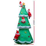Jingle Jollys Christmas Inflatable Santa Tree 5M Illuminated Decorations - Front View