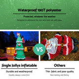 Jingle Jollys Christmas Inflatable Santa Tree 5M Illuminated Decorations - 45-Degree Angle