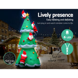Jingle Jollys Christmas Inflatable Santa Tree 5M Illuminated Decorations - Rear View