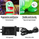 Jingle Jollys Christmas Inflatable Dinosaur 1.8M Height LED Decorations Illuminated - Rear View