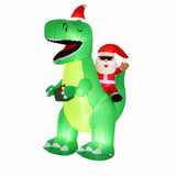 Jingle Jollys Christmas Inflatable Dinosaur 2.5M Illuminated Decorations - Top-Down View