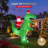Jingle Jollys Christmas Inflatable Dinosaur 2.5M Illuminated Decorations - 45-Degree Angle