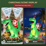 Jingle Jollys Christmas Inflatable Dinosaur 2.5M Illuminated Decorations - Rear View