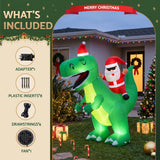 Jingle Jollys Christmas Inflatable Dinosaur 2.5M Illuminated Decorations - Close-Up Angle