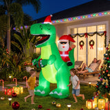 Jingle Jollys Christmas Inflatable Dinosaur 2.5M Illuminated Decorations - Extra Image