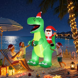 Jingle Jollys Christmas Inflatable Dinosaur 2.5M Illuminated Decorations - Extra Image
