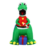 Tinseltown Christmas Dinosaur Inflatable with LED Lights - Low Angle