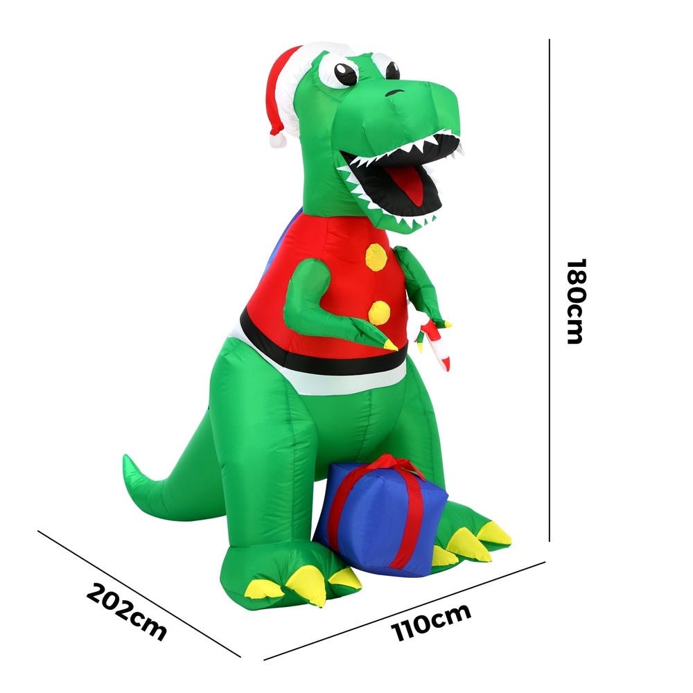 Tinseltown Christmas Dinosaur Inflatable with LED Lights