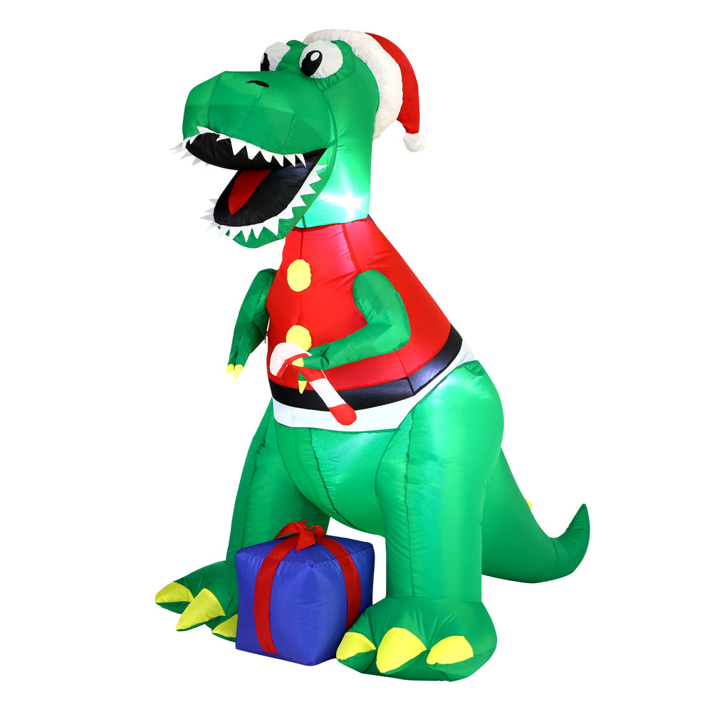 Tinseltown Christmas Dinosaur Inflatable with LED Lights