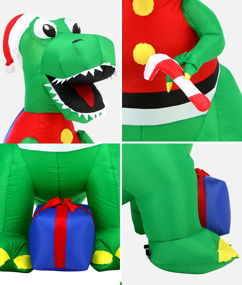 Tinseltown Christmas Dinosaur Inflatable with LED Lights