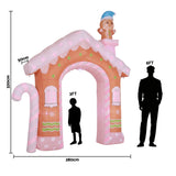 Jingle Jollys Christmas Inflatable Gingerbread Man Candy 3.2M Illuminated Decorations - Front View